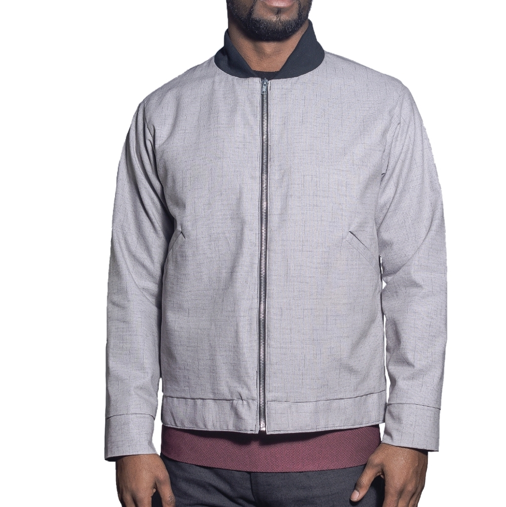M. Laurex Textured Cotton Bomber Jacket